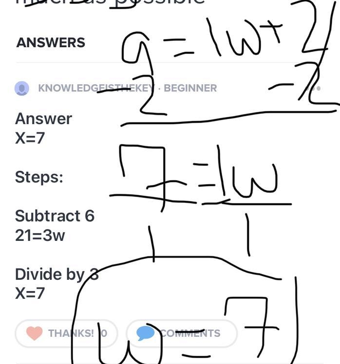 27=3w+6 Simplify your answer as much as possible-example-1