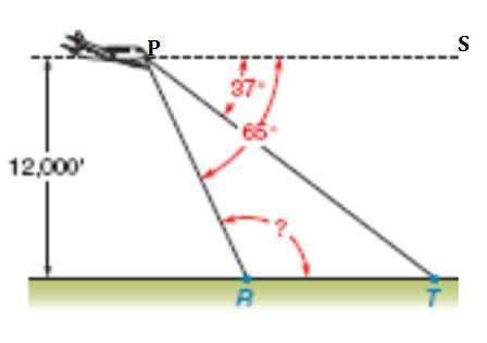 (SAT Prep) An airplane has leveled off (is flying horizontally) at an altitude 12000 feet-example-1