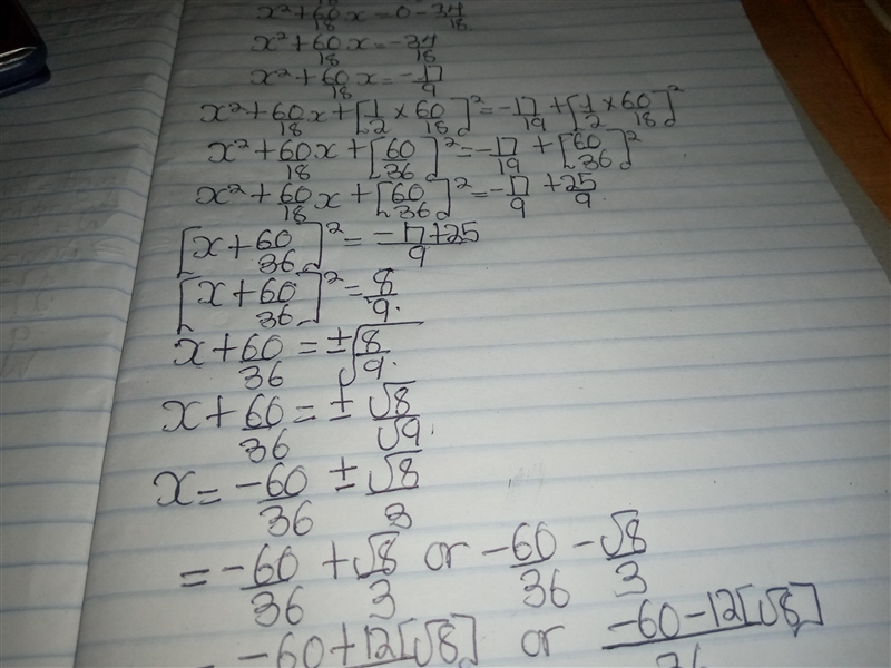 Solve the question 2 (3x plus 5) Square - 16 = 0 buy completing the square​-example-2