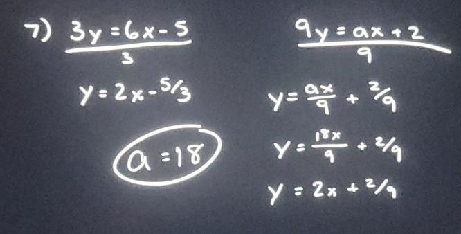 Write an equation of a line that is parallel to the given line. 5. y = 7 6. x = 12 if-example-1