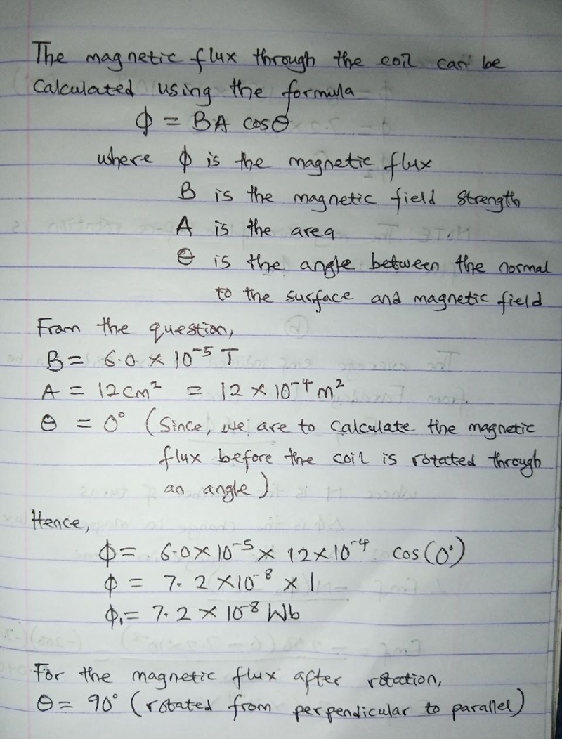 In a physics laboratory experiment, a coil with 200 turns en-closing an area of 12 cm-example-1