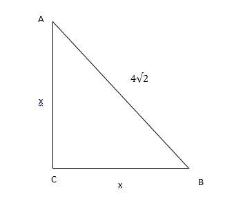 In the right triangle shown, AC = BCAC=BCA, C, equals, B, C and AB = 4\sqrt{2}AB=4 2 ​ A-example-1