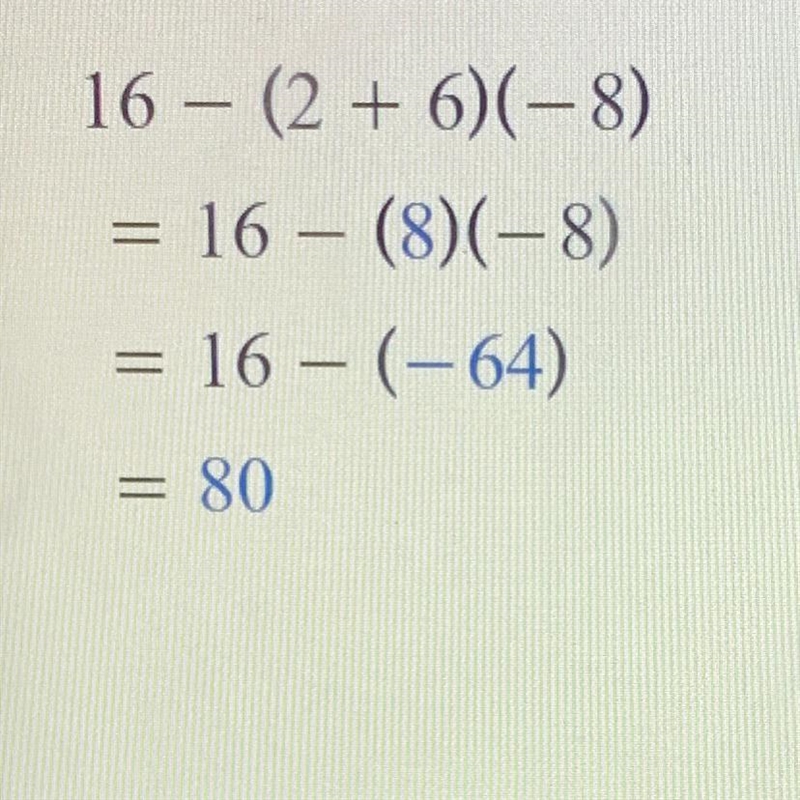 16-(2+6)•-8 solve with the order of operations-example-1