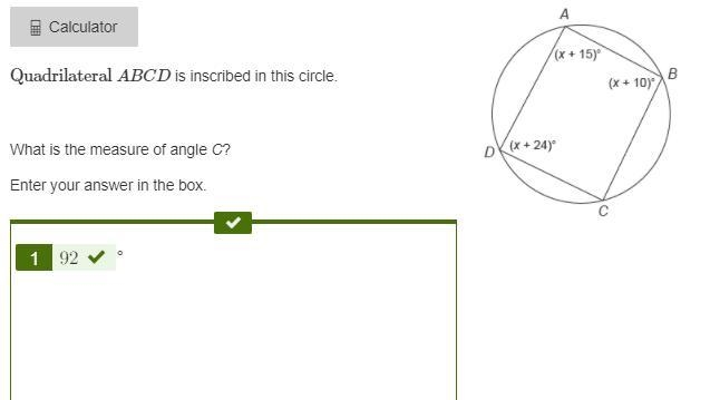 Quadrilateral ABCD ​ is inscribed in this circle. What is the measure of angle A? Enter-example-5