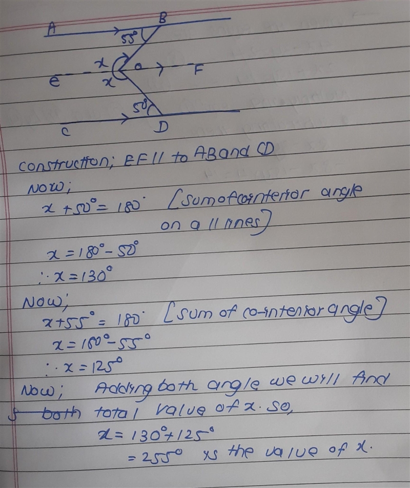 In the given figure find x if ABIICD-example-1