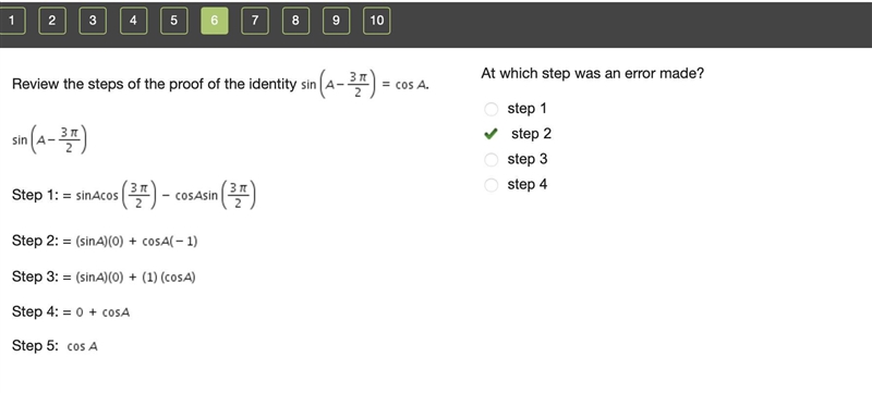 Review the steps of the proof of the identity Sine (A minus StartFraction 3 pi Over-example-1