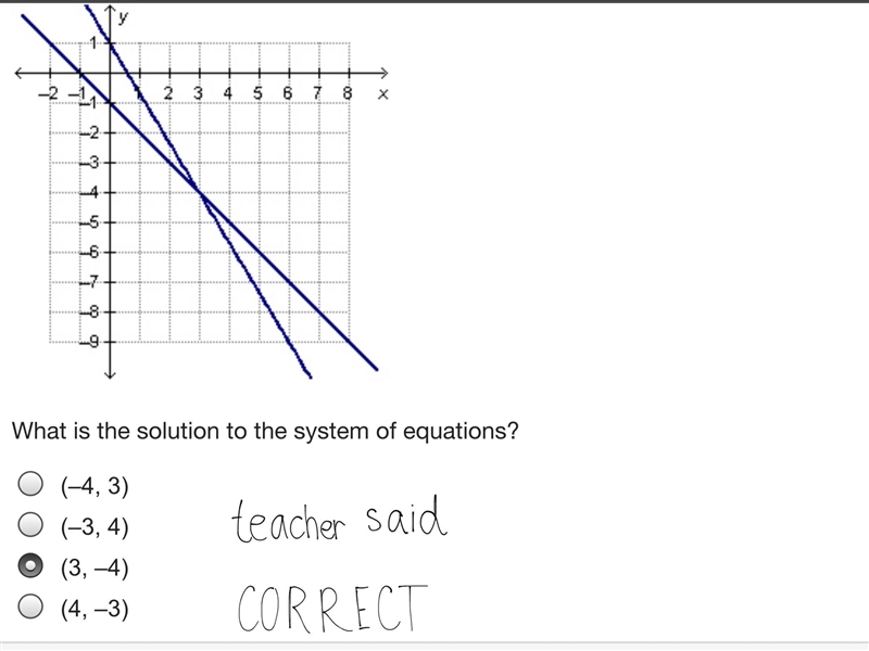 I need help plz The system of linear equations 5 x + 3 y = 3 and x + y = negative-example-1