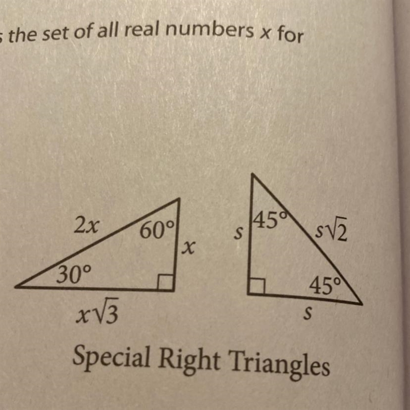 Special triangle how do I find the missing sides?-example-1