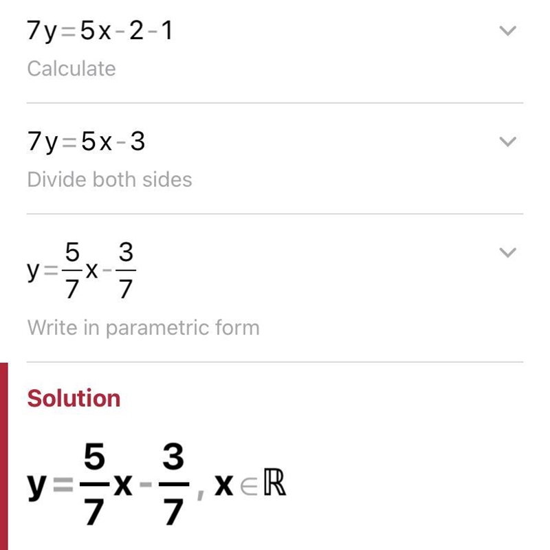 Solve for y: 1 + 7y = 5x -2-example-1