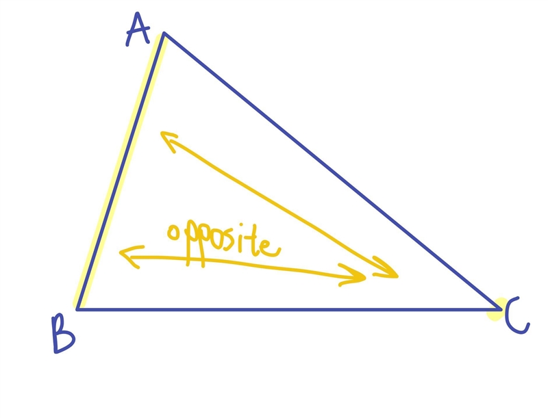 Geometry help In triangle ABC, what is the angle opposite AB-example-1