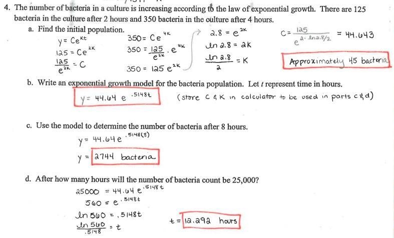 the number of bacteria in a culture is increasing according to the law of exponential-example-1