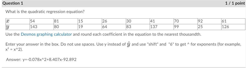 2.) The equation yˆ=−8.74x2+50.57x+39.02 models the number of customers in a store-example-1