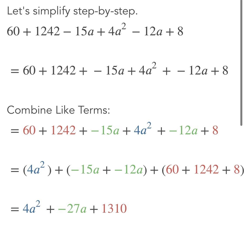 : (60'+1242-15a)+(4a2-12a+8)-example-1