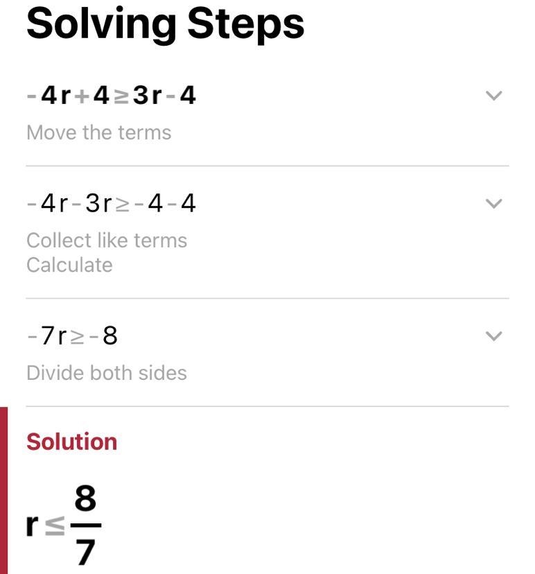 -4r +4 > 3r – 4 Any help?-example-1