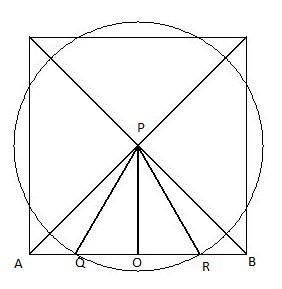 A square and a circle intersect so that each side of the square contains a chord of-example-1