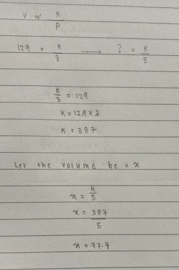 The volume of a gas in a container varies inversely as the pressure on the gas. If-example-1