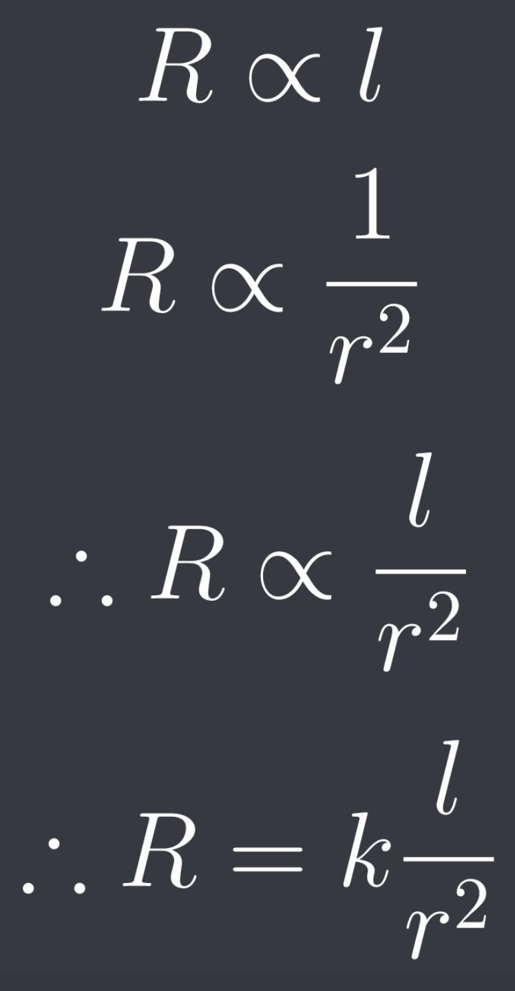 The resistance of a wire, R ohms , is directly proportional to its length , I meter-example-1