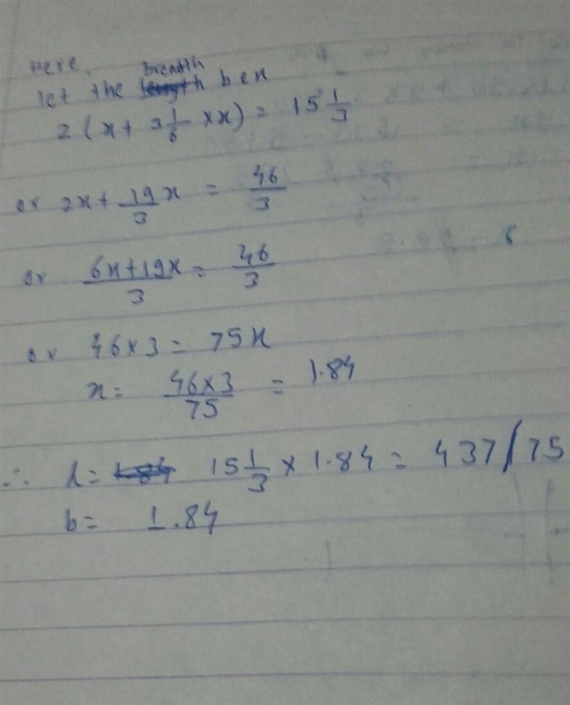 The length of a rectangle is 3 1/6 cm longer than the width. The perimeter of the-example-1