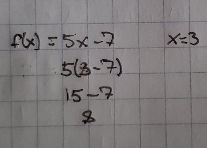 If f(x) = 5x - 7, what is f(3)?-example-1