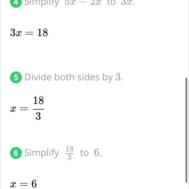 What is the answer to 5x-7=2x+11-example-1