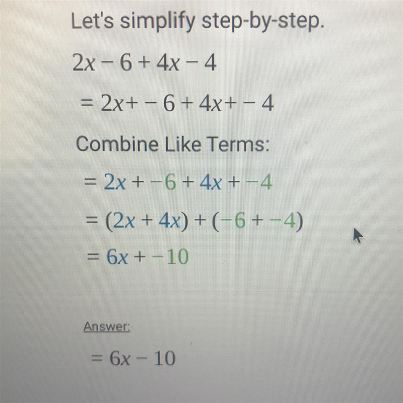 What is the sum of (2x - 6) + (4x - 4)-example-1