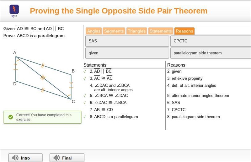 Given ad = bc and ad = bc prove abcd is a parallelogram-example-1