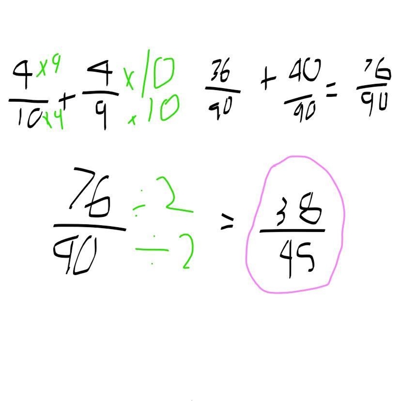 Solve four tenths plus four ninths-example-1