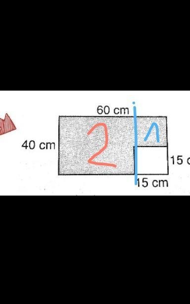 Observe the figure drawn, in which a square of side 15cm is removed from one corner-example-1