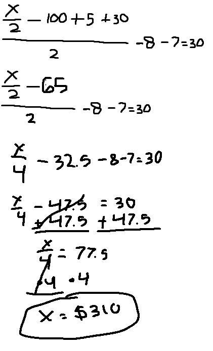 You started the day with a certain amount of money. You lost half of it. Then you-example-1