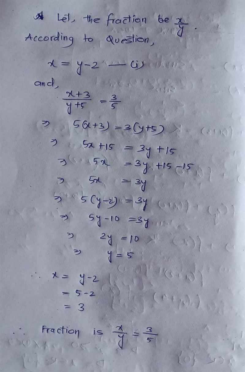 a fraction is such that the numerator is 2 less than the denominator if you add 3 to-example-1