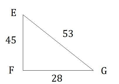 Given triangle EFG shown below, state the value of the cosine of angle G the hypotenuse-example-1