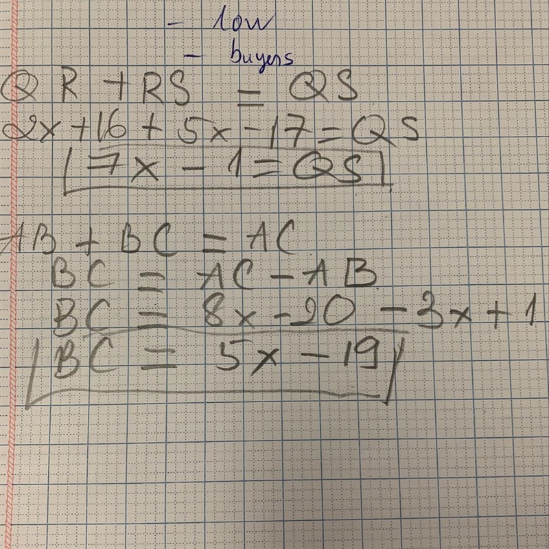 I need help with this questions 1) If R is the midpoint of QS,find QS 2) If B is the-example-1