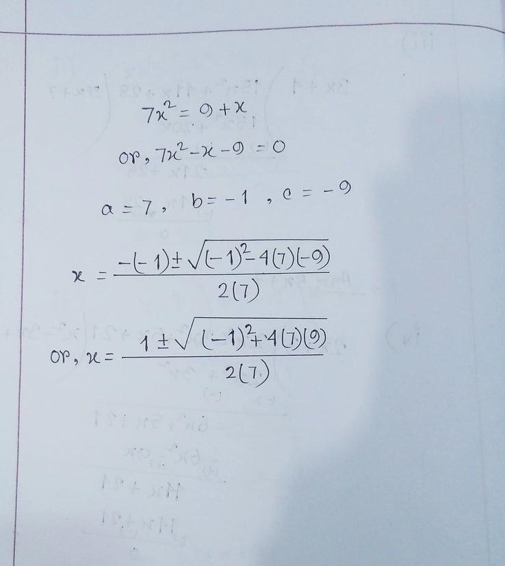 Which equation shows the quadratic formula used correctly to solve-example-1