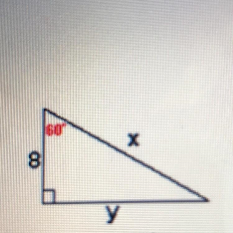 Use special right triangles to solve for the exact value of x. 4 16 9-example-1