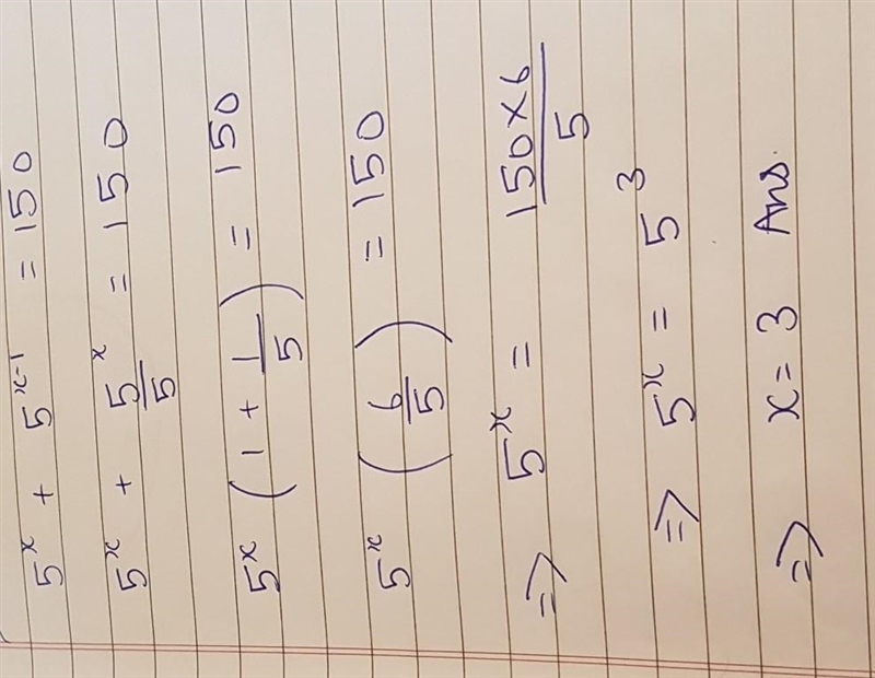 5^x + 5^x+1 = 150 Find x-example-1