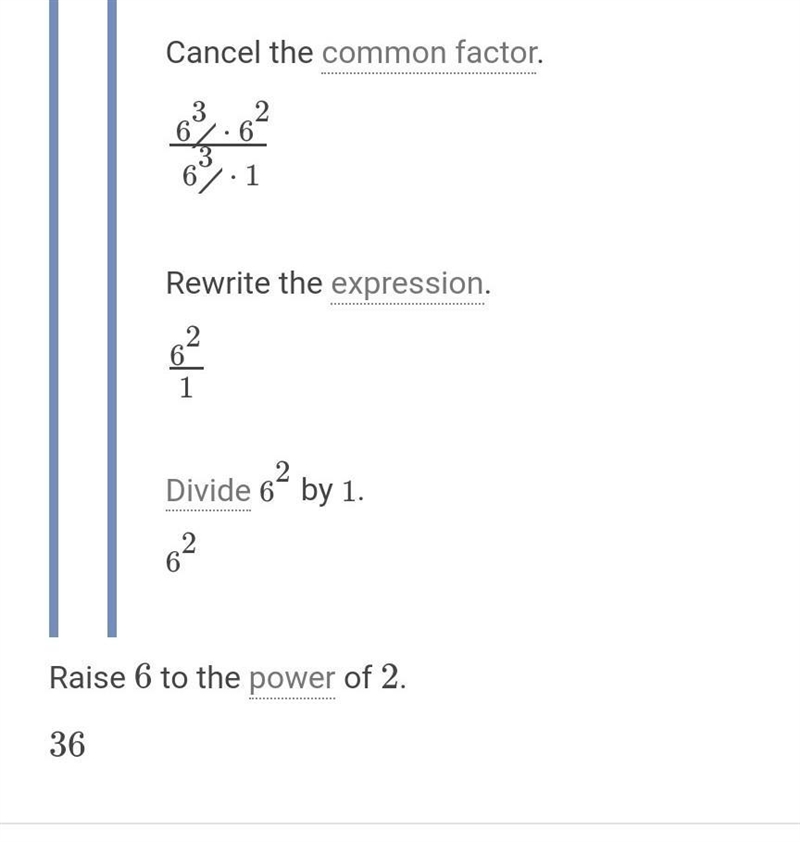 Please help. Simplify 6^-3/6^-5-example-2