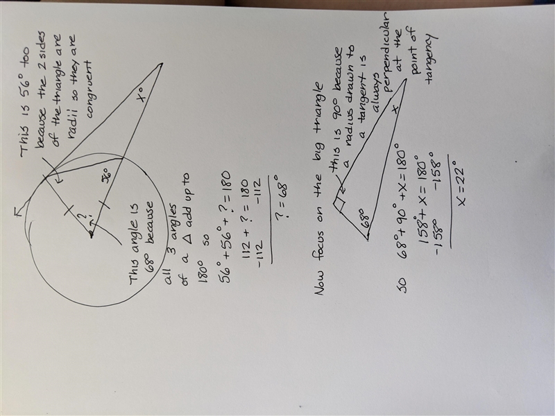 Lines that appear tangent are tangent. What is the value of x?-example-1