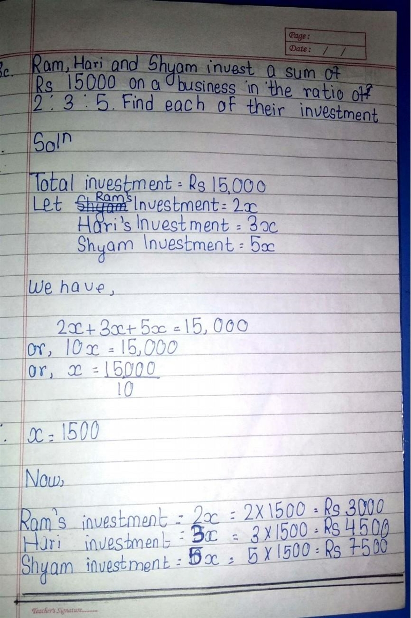 RAM, HARI and SHYAM INVEST A SUM OF RS. 15000 ON A BUSINESS IN THE RATIO OF 4 : 5. FIND-example-1