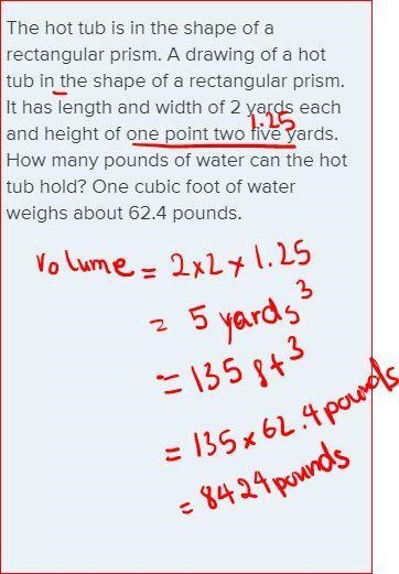 The hot tub is in the shape of a rectangular prism. A drawing of a hot tub in the-example-1