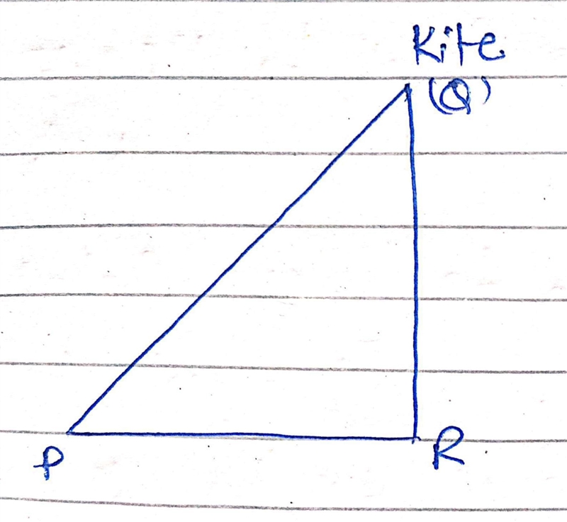 You are flying a kite. You have let out 28 feet of string. If the angle that the kite-example-1