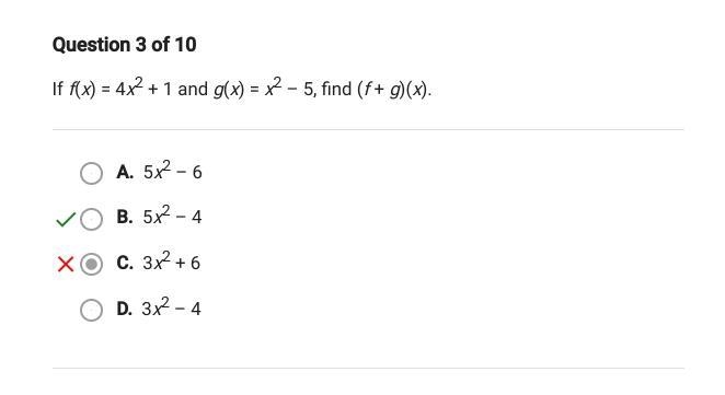 If f(x)=4x^2+1 and g(x) =x^2-5 find (f-g)(x)-example-1