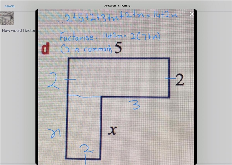 How would I factorise the perimeter?-example-1