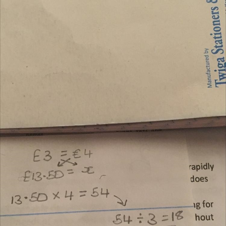 As an estimation we are told £3 is €4. Convert £13.50 to euros-example-1