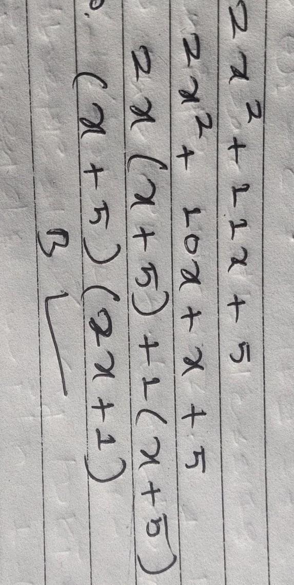 Which of the following represents the factorization of the polynomial below? 2x^2+11x-example-1