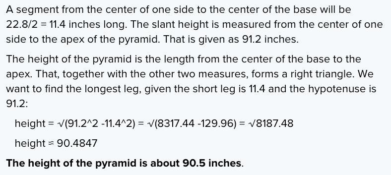 A stainless steel patio heater is a square pyramid. The length of one side of the-example-1