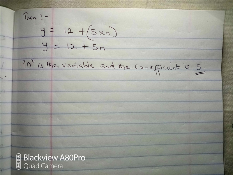 Each day he will fill 5 cups more. Write an algebraic expression to represent the-example-2