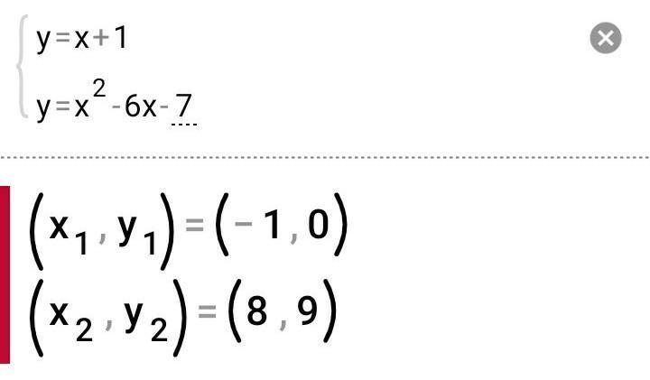 Graph the functions on the same coordinate axis. [f) =x+ 1 lelx) =x- 6x-7 What are-example-1