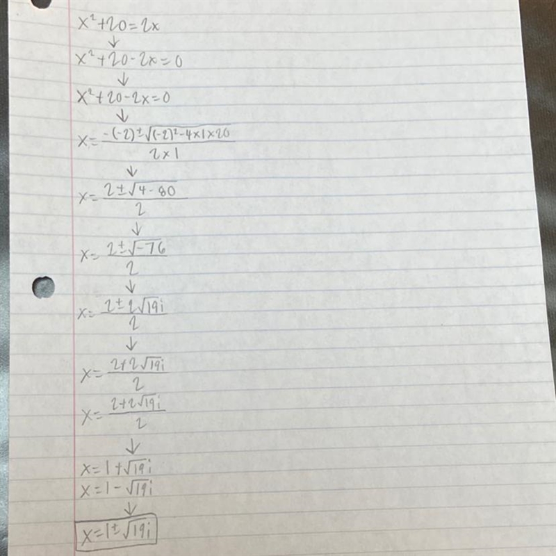 Using the quadratic formula to solve-example-1