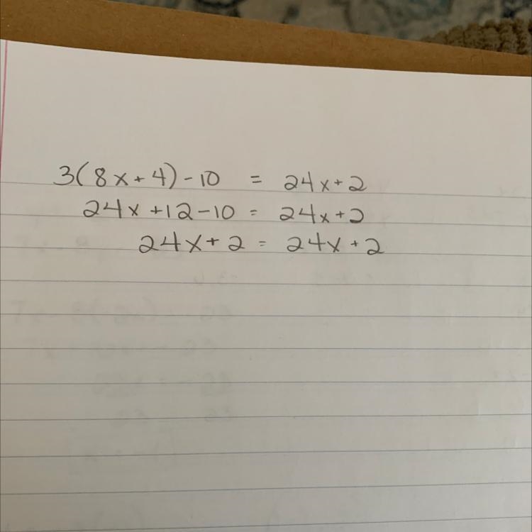 Use the properties of equality to simplify the equation. Tell whether the final equation-example-1