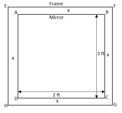 Mary wants to hang a mirror in her room. The mirror and frame must have an area of-example-1